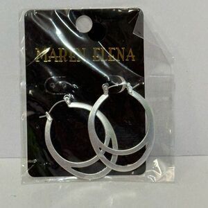 Maren Elena Hoop Earings Silver finish